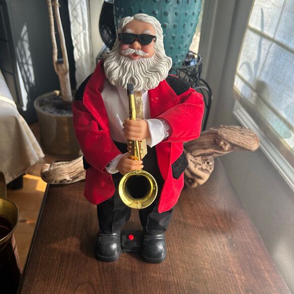 Vintage Sax Playing Santa Claus with original box Christmas pow veterans - Picture 5 of 7